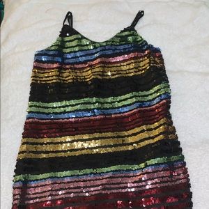 Miss Behave Rainbow Sequin Dress